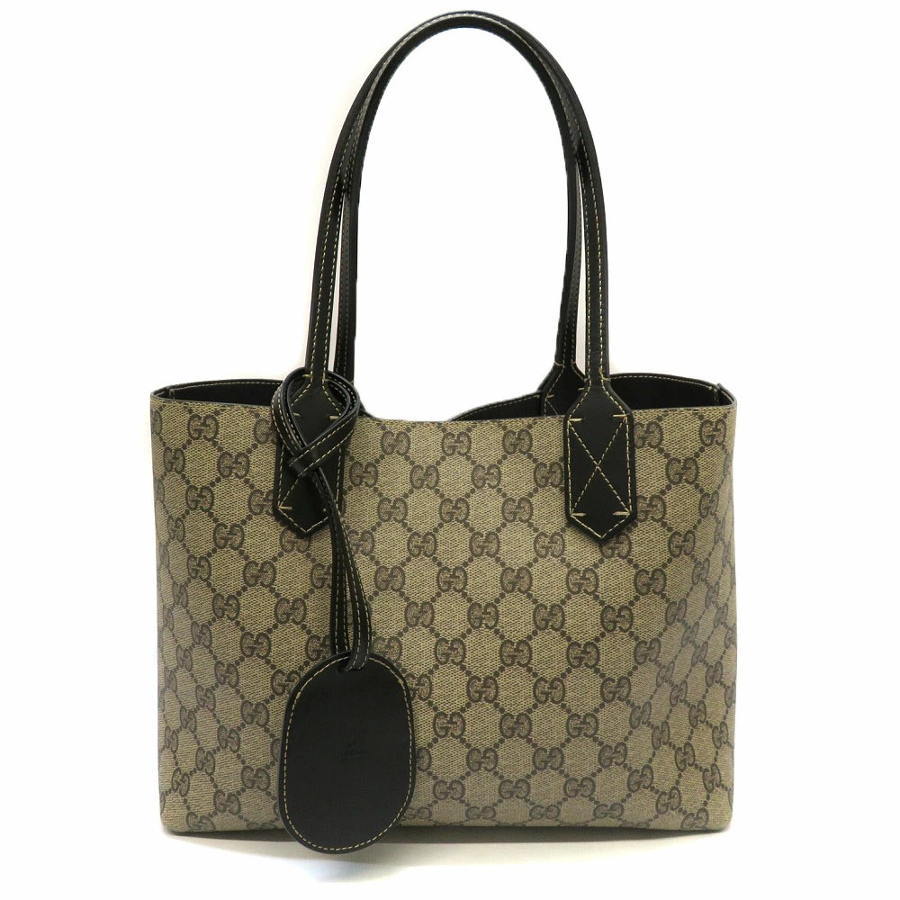 GUCCI Reversible Tote Bag GG Supreme Black